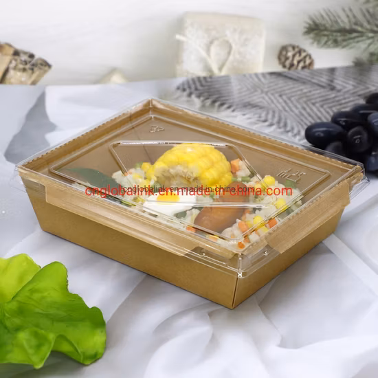 Kraft Paper Waterproof Food Container Disposable Lunch Fast Food Container