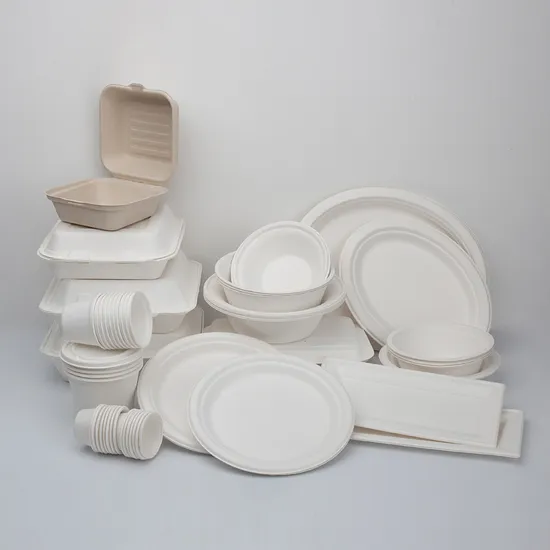 Contenitore per alimenti con scatola per alimenti in carta da tavola, bagassa, monouso, compostabile, biodegradabile